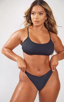 PrettyLittleThing Черный мягкий бесшовный укороченный топ с бретелями Shape