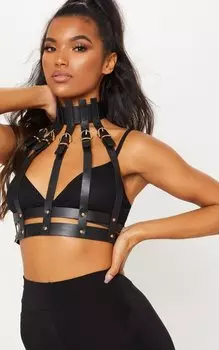 PrettyLittleThing Черный ремень из искусственной кожи