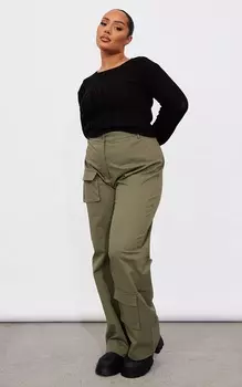 PrettyLittleThing Черный укороченный вязаный топ с длинными рукавами и потертостями Plus