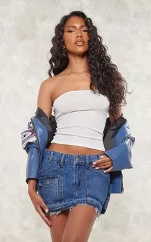 PrettyLittleThing Длинное бандо из сетки Burnout Mesh цвета слоновой кости