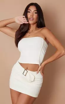 PrettyLittleThing Длинный топ-бандо Stone Rib