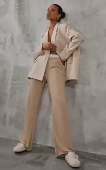 PrettyLittleThing Джоггеры Stone Basic с необработанным краем