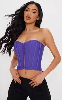 PrettyLittleThing Фиолетовый структурированный корсет с крючками и глазами