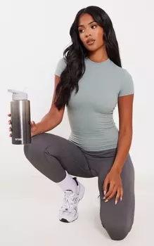 PrettyLittleThing Футболка с коротким рукавом Tall Dusty Khaki Contour Sculpt