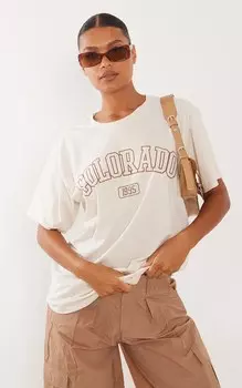 PrettyLittleThing Футболка с принтом Stone Colorado 1995 года