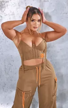 PrettyLittleThing Корсет-карго цвета хаки с пряжкой