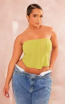 PrettyLittleThing Корсет на косточке из лаймовой сетки Shape