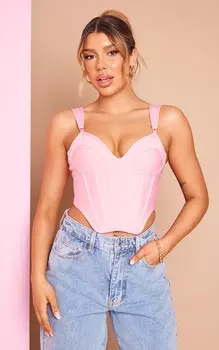 PrettyLittleThing Корсет пыльно-розового цвета с повязкой и глубоким вырезом для груди и чашки