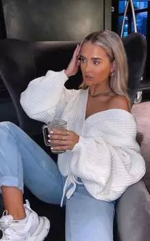 PrettyLittleThing Кремовый кардиган с массивной завязкой на талии и поясом