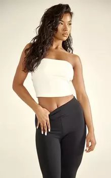 PrettyLittleThing Кремовый топ-бандо Contour Sculpt