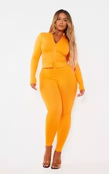 PrettyLittleThing Леггинсы для спортзала Shape оранжевого цвета с фирменным логотипом