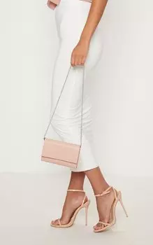 PrettyLittleThing Маленькая сумка на цепочке телесного цвета