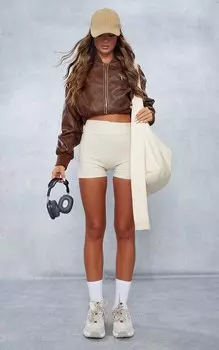 PrettyLittleThing Мини-шорты Stone Contour Sculpt