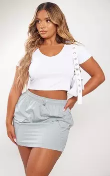 PrettyLittleThing Мини-юбка карго с зеленой ракушкой Shape Sage и поясом-карго