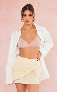 PrettyLittleThing Мини-юбка с принтом Stone Line и завязкой спереди