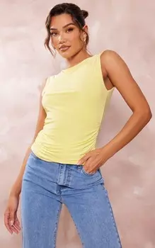 PrettyLittleThing Облегающий жилет с рюшами Lemon
