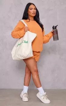 PrettyLittleThing Пастельно-оранжевые потертые спортивные шорты