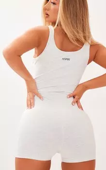 PrettyLittleThing PLT Sport Хизер-серый меланжевый комбинезон без рукавов