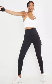 PrettyLittleThing Роскошные спортивные леггинсы с завышенной талией черного цвета