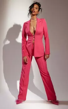 PrettyLittleThing Розовые широкие брюки с высокой талией Bubblegum