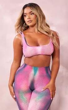 PrettyLittleThing Розовый бюстгальтер без косточек с принтом