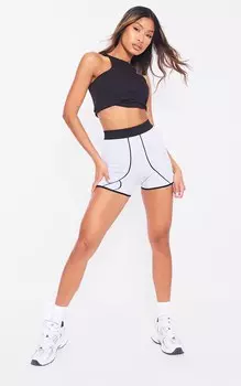 PrettyLittleThing Серые боксеры-шорты с ребристым швом