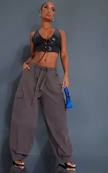 PrettyLittleThing Серые мешковатые брюки-карго в стиле 90-х с низкой посадкой