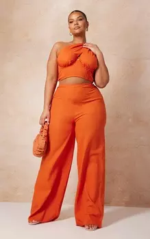 PrettyLittleThing Широкие брюки Plus Rust