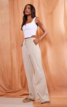 PrettyLittleThing Широкие джоггеры из каменного хлопка