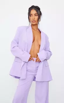 PrettyLittleThing Сиреневый тканый пиджак с карманами и подплечниками Extreme