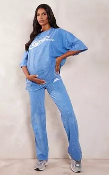 PrettyLittleThing Светло-голубые широкие брюки Studio из ткани Plt Studio для беременных