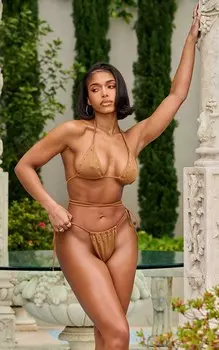 PrettyLittleThing Светло-коричневый бикини-топ с треугольными чашками и серебряной окантовкой