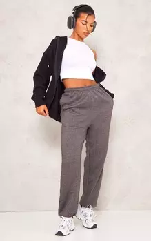 PrettyLittleThing Темно-серые джоггеры с высокой талией и манжетами