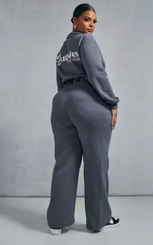 PrettyLittleThing Темно-серый комбинезон с принтом Los Angeles