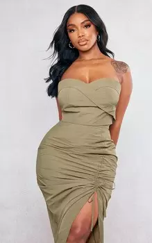 PrettyLittleThing Топ-бандо с парашютом цвета хаки