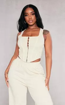 PrettyLittleThing Топ без рукавов со швом на крючках и петлях Shape Stone