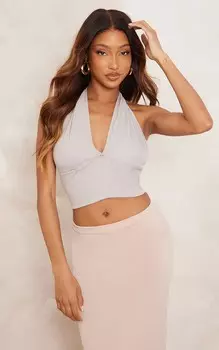 PrettyLittleThing Топ с завязкой на спине Stone Halter