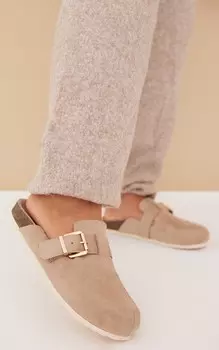 PrettyLittleThing Туфли-мюли из искусственной замши с натуральной пряжкой