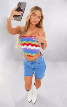 PrettyLittleThing Верх вязаного шарфа с несколькими волнами крючком