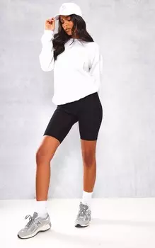 PrettyLittleThing Высокие черные базовые велосипедки из джерси