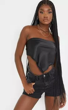 PrettyLittleThing Высокие черные джинсовые шорты с отворотами для мам