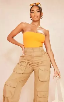 PrettyLittleThing Ярко-оранжевое мягкое бесшовное боди-бандо Shape