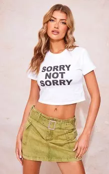 PrettyLittleThing Зеленая джинсовая мини-юбка с поясом и карманами-карго