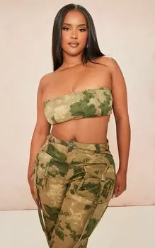 PrettyLittleThing Зеленое бандо с камуфляжным принтом Shape