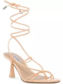 Превосходные женские туфли-стринги на каблуках с ремешками Steve Madden, цвет orange patent
