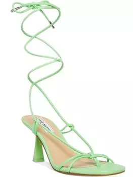 Превосходные женские туфли-стринги на каблуках с ремешками Steve Madden, светло-зеленый