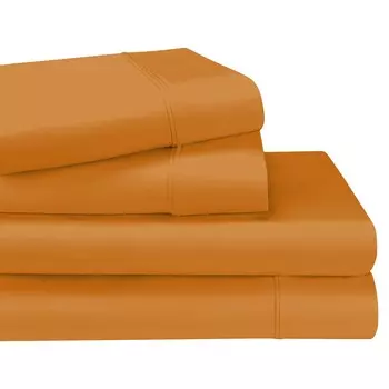 Превосходный комплект простыней из дышащего египетского хлопка плотностью 1200 нитей, роскошный однотонный комплект простыней с глубокими карманами Superior, цвет Dijon