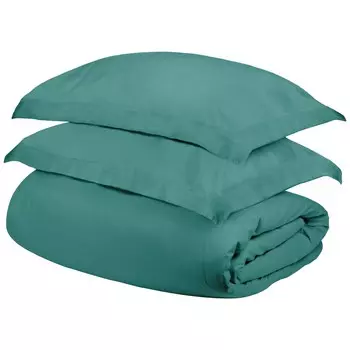 Превосходный однотонный комплект пододеяльников и подушек из египетского хлопка плотностью 400 нитей Superior, цвет Teal
