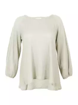 Причудливая блузка вафельной вязки Kiyonna, цвет oatmeal