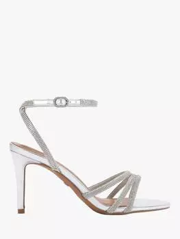 Причудливо украшенные босоножки на каблуке KG Kurt Geiger, серебряный